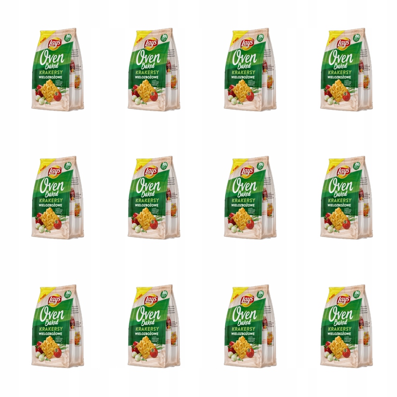 Lay's Oven Baked Krakersy wielozbożowe warzywa z zieloną cebulką 80g X12