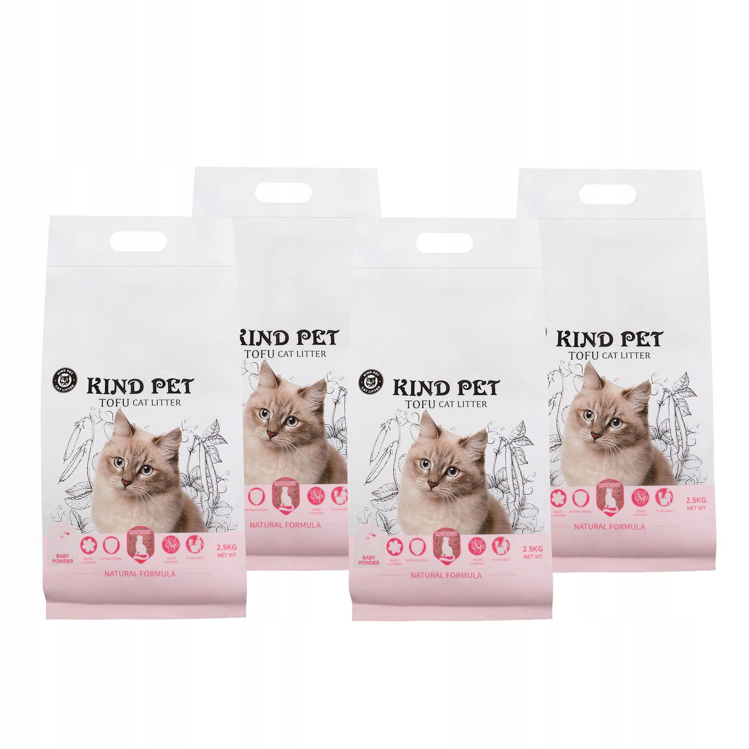 Levně Stelivo pro kočky pro splachování v toaletě Carinio Kind Pet tofu 2,5 kg 6 l