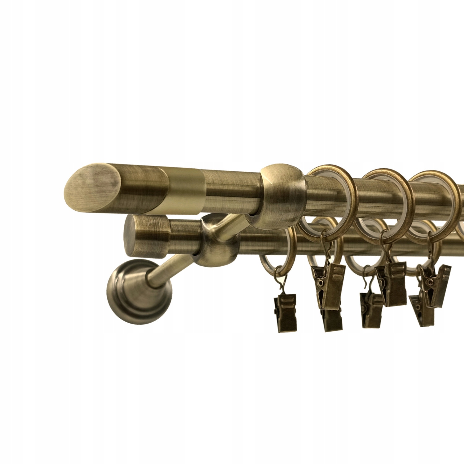 Garnýž Dvojitá Kovový barva zlato antik mix koncovek 16+16 mm 320 cm