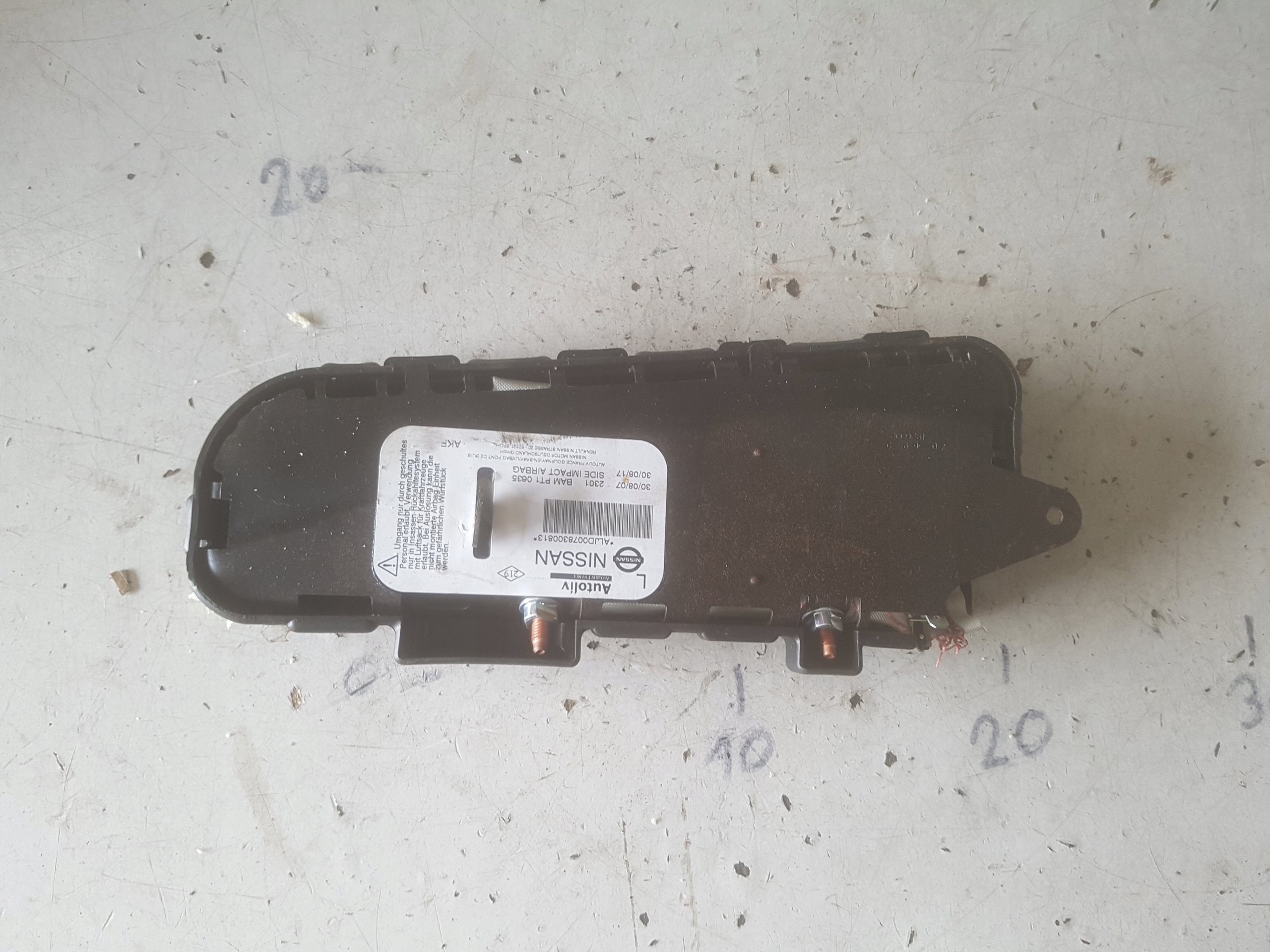 NISSAN QASHQAI I J10 PODUSZKA AIRBAG FOTELA LEWA