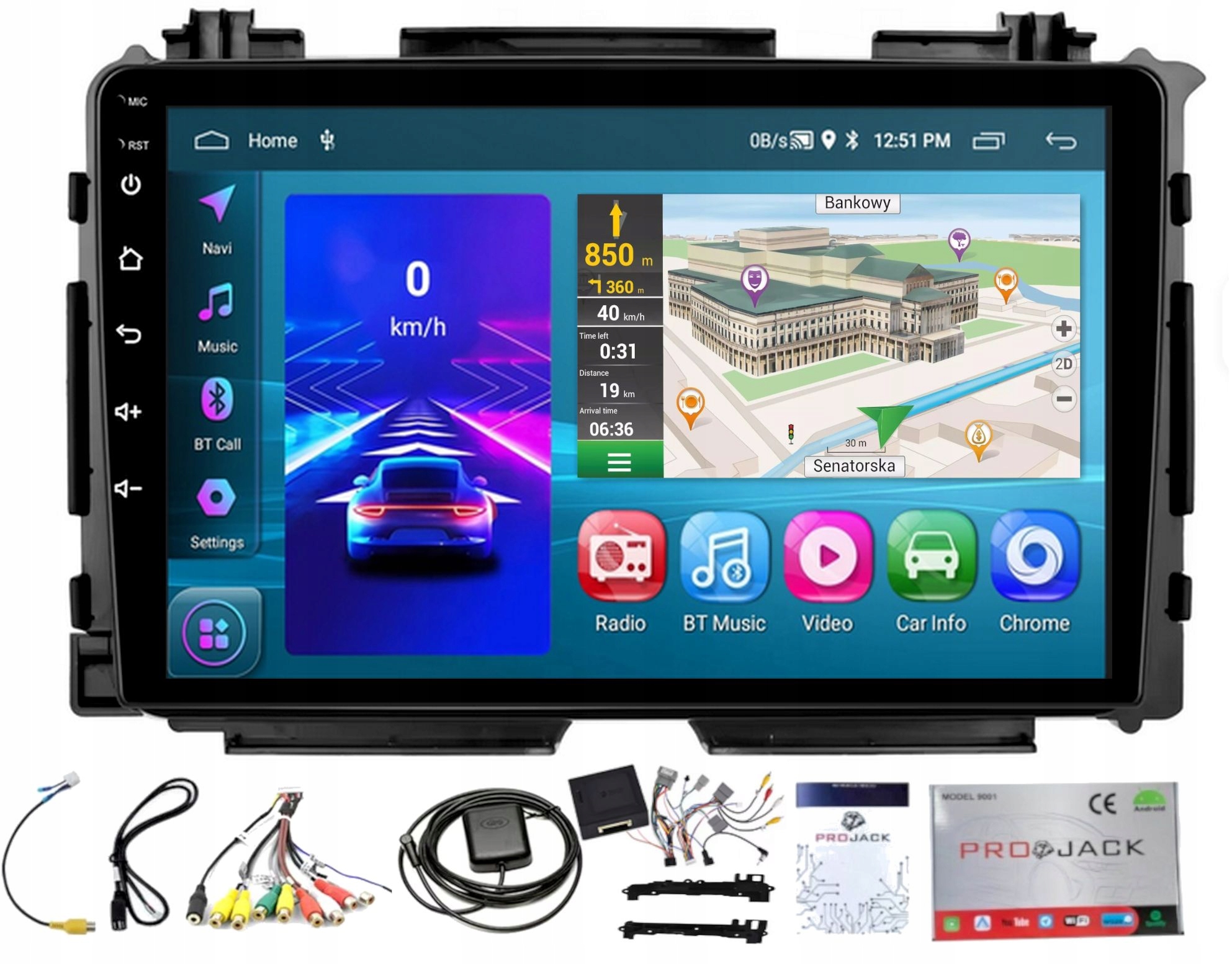 Navigační Rádio Gps Android Honda Hrv II 2014-2021 Usb Carplay 4GB 64GB