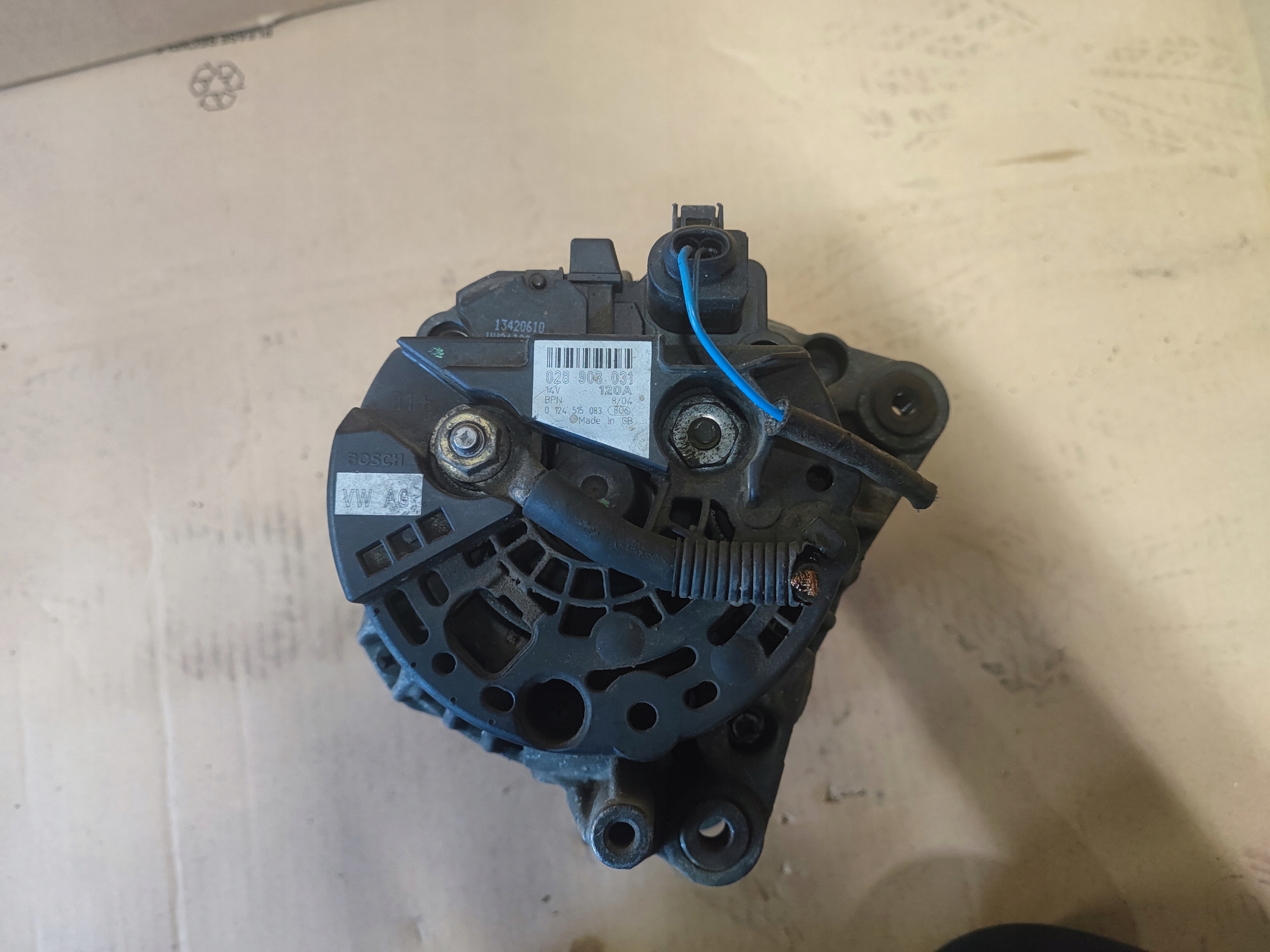 VW GOLF IV 4 BORA PASSAT B5 NEW BEETLE ALTERNATOR 120A BOSCH 1.9 TDI