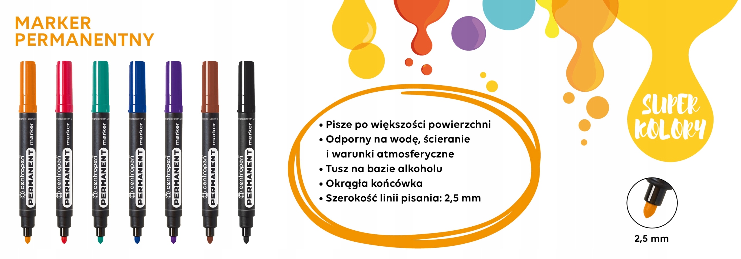 Centropen Marker permanentny 2,5mm zielony 10 szt Kod producenta 8566
