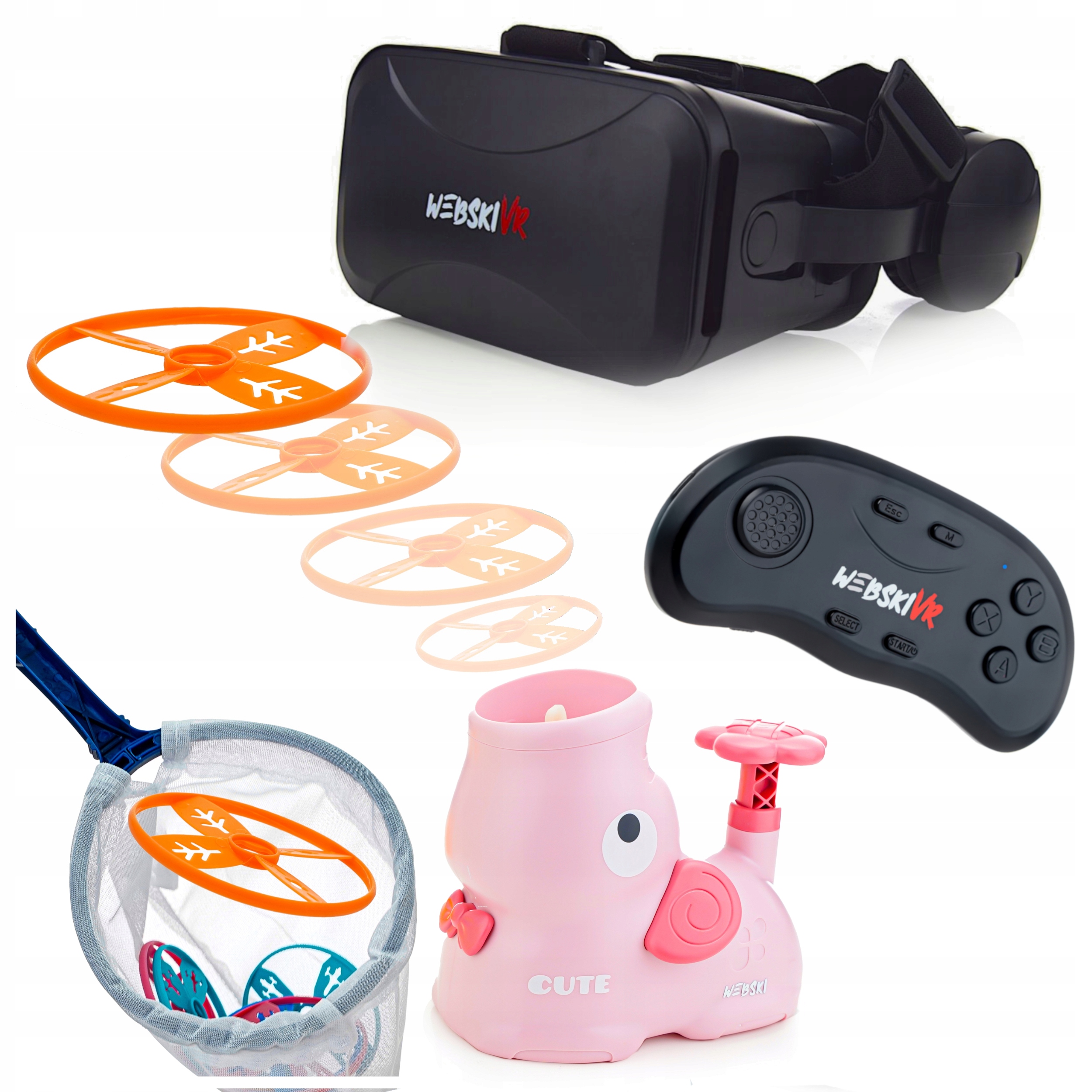 Okuliare 3D 360 Stupňov Gamepad Pneumatický Vrhač Diskov Steppy