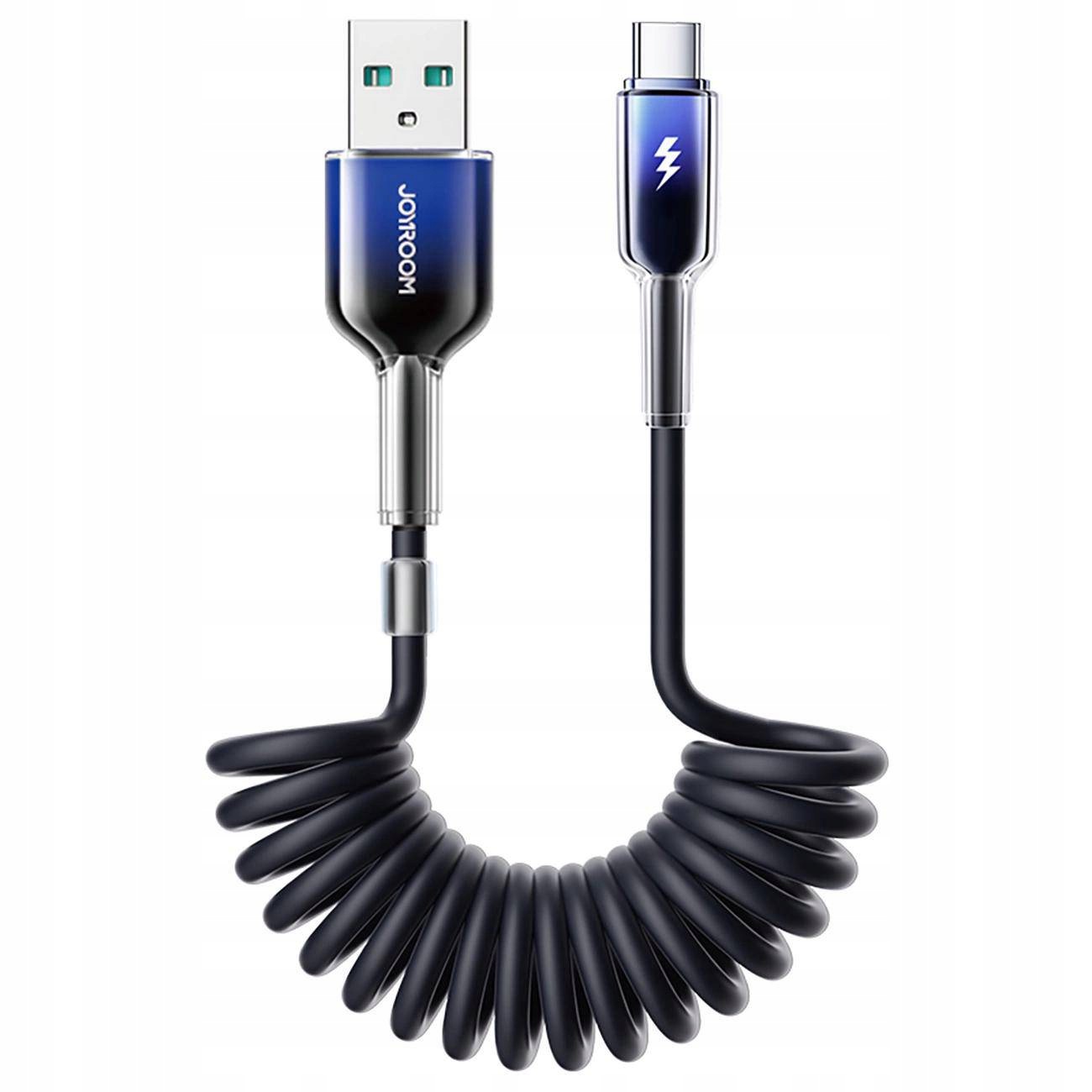 Kabel Spiralny Joyroom S-A43 Crystal-Clear Series 3A Usb-A Usb-C 1,5M