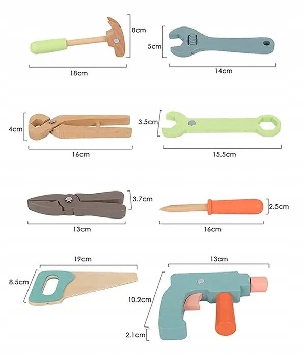 WARSZTAT DREWNIANY DLA DZIECI STÓŁ WARSZTATOWY STOLIK ŚRUBOKRĘTY ŚRUBY Bohater brak