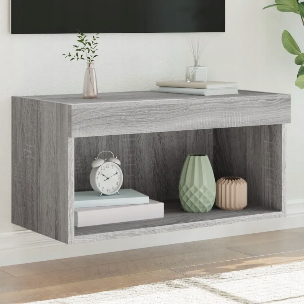 vidaXL Tv skříňka s Led osvětlením šedá sonoma 60 x 30 x 30 cm