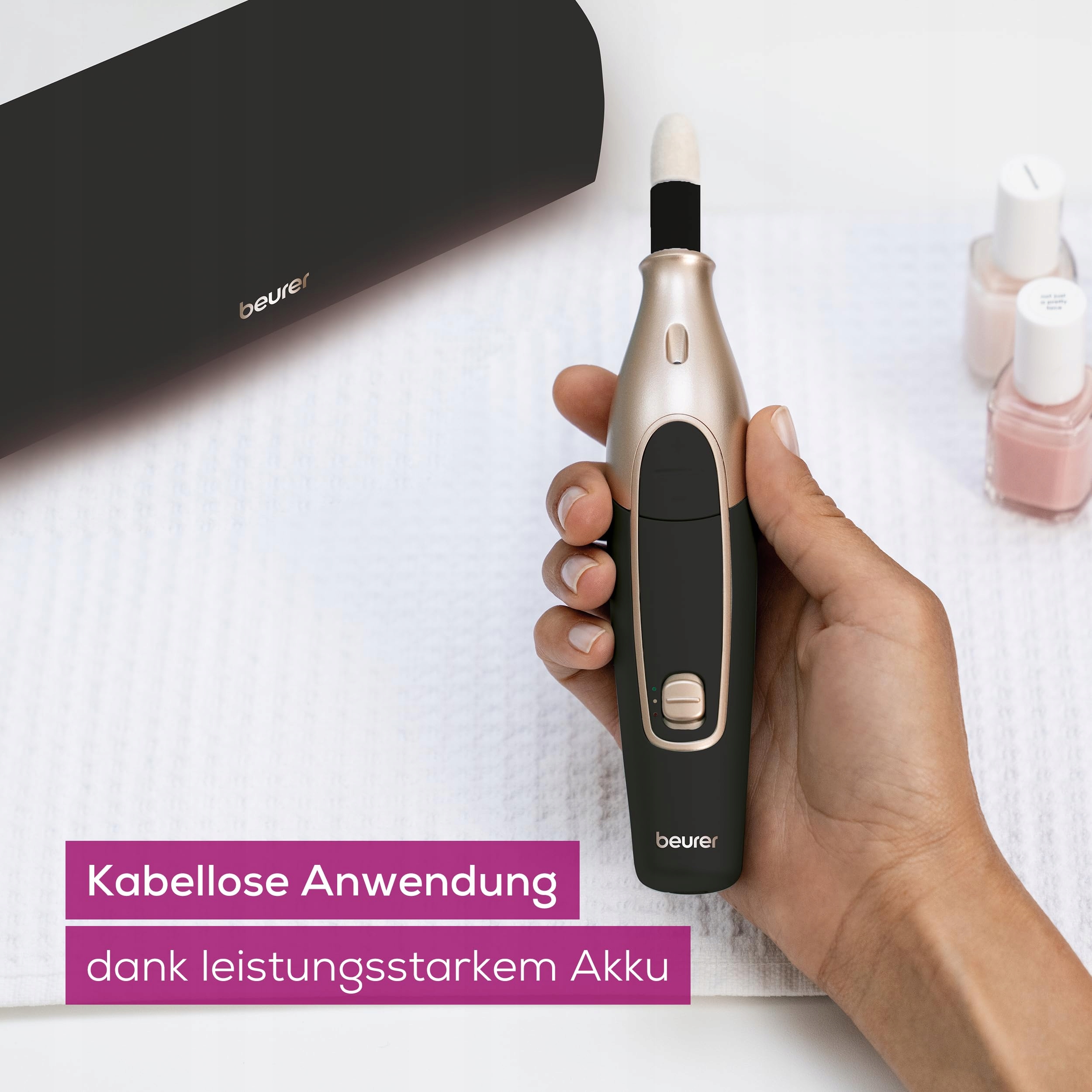 BEURER MP 84 Elektryczny Zestaw Manicure Pedicure LED Akumulator — miniatura 2