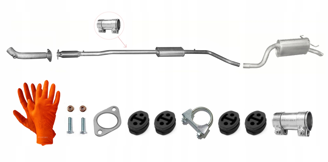 FIAT PUNTO II 1.4i 16V 70kW (OD 2003r.) UKŁAD WYDECHOWY