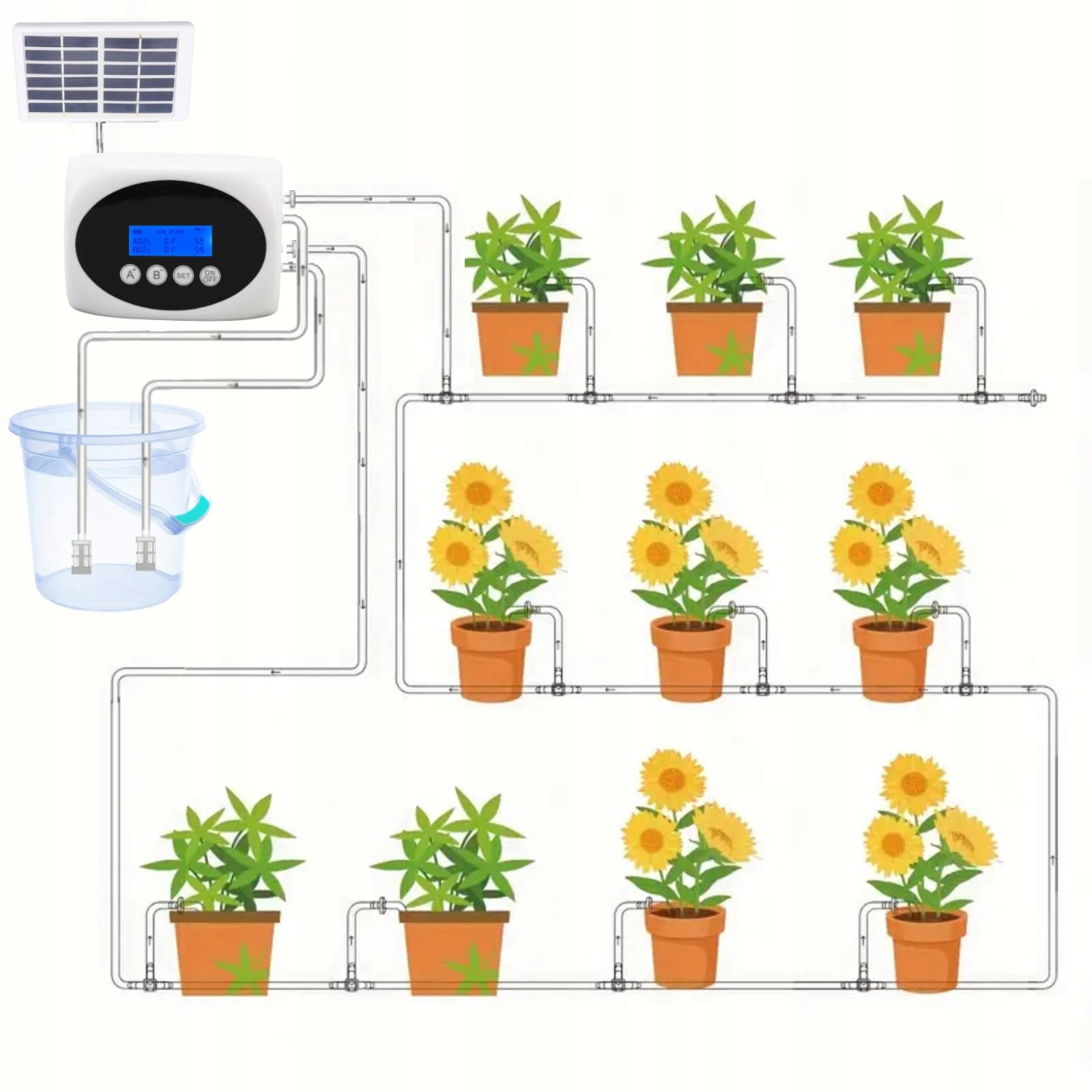 Solarny Słoneczny System Nawadniania 10m Automat 3W
