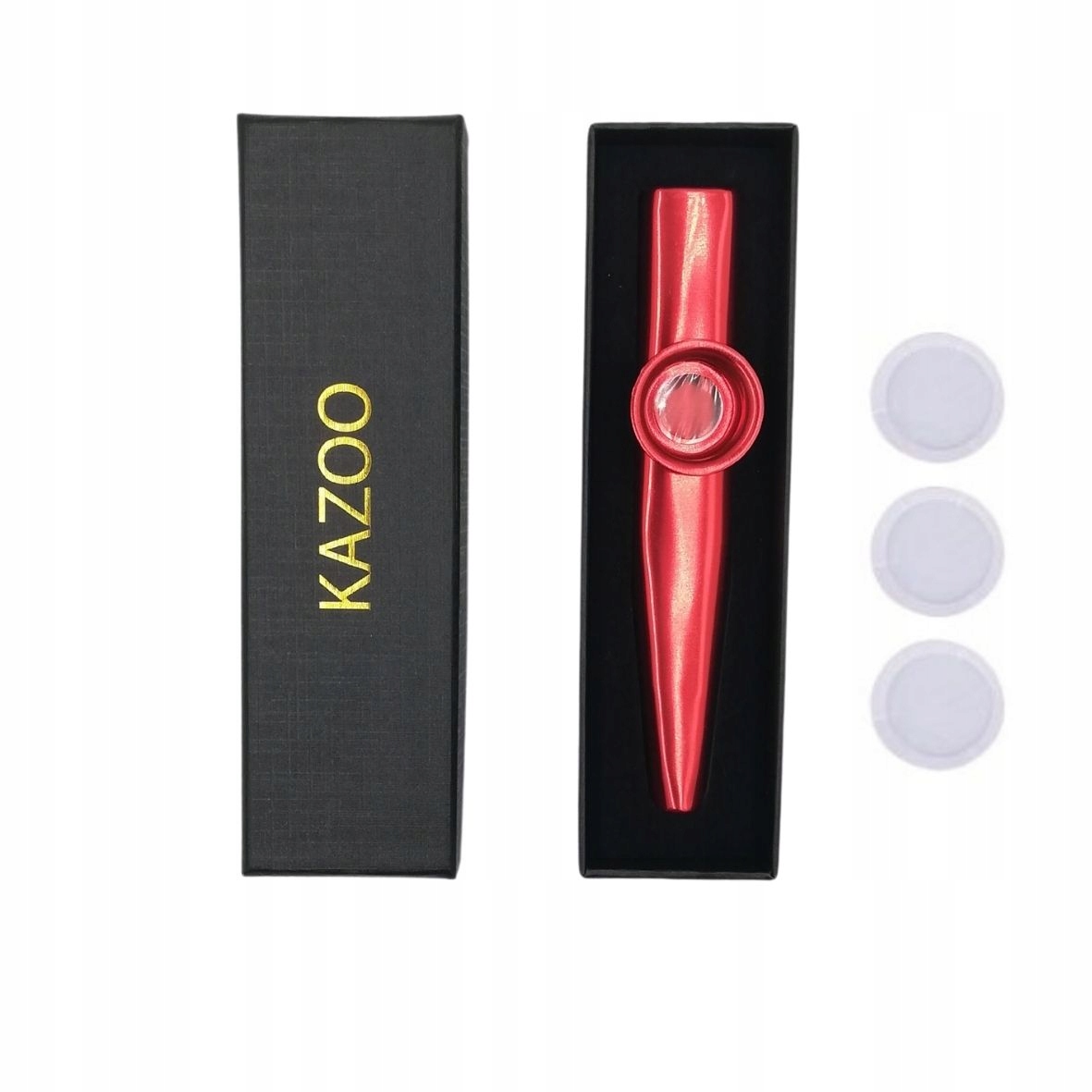 

Czerwone Kazoo Futerał membrany Gratis, metalowe