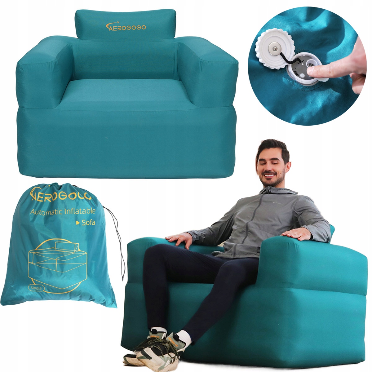 Aerogogo Samopompujący Fotel Dmuchany Sofa