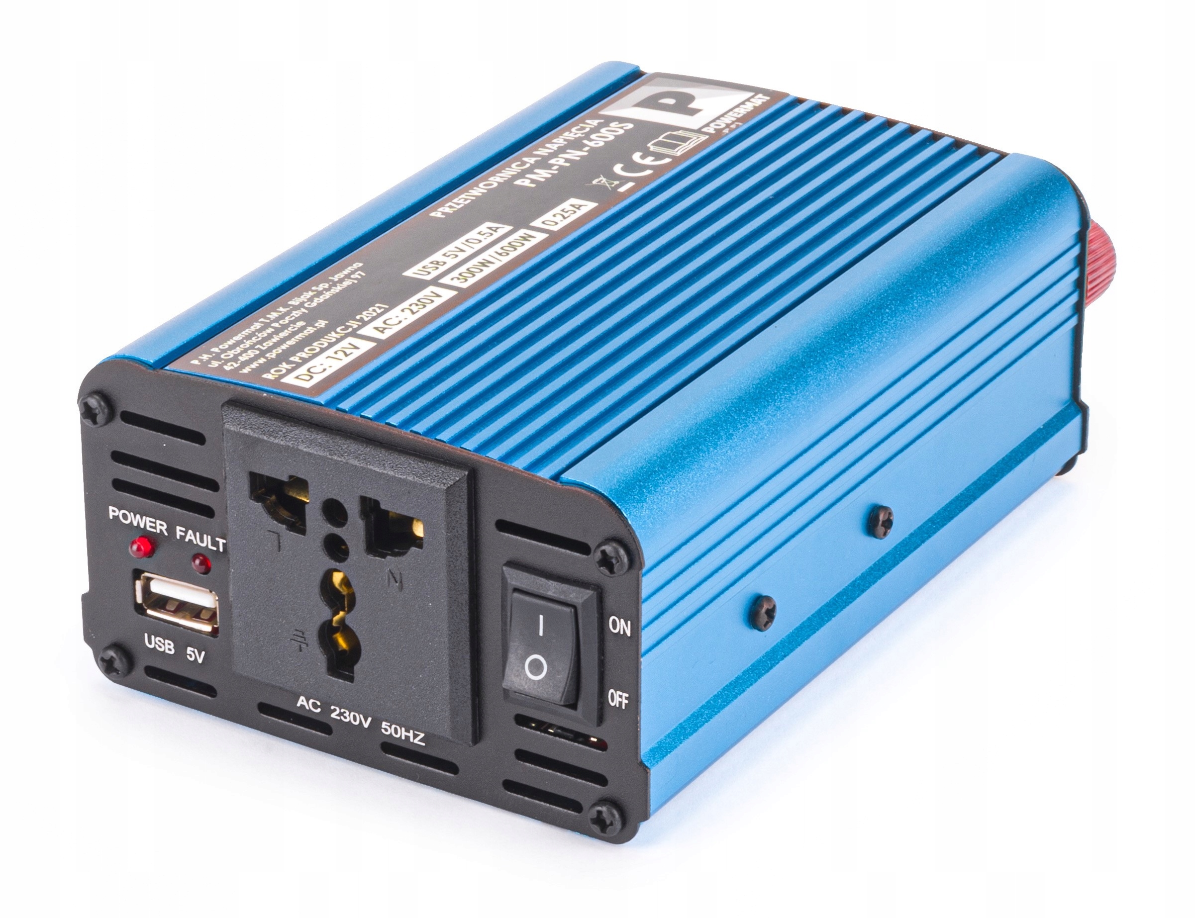 Przetwornica NAPIĘCIA Samochodowa 12V 230V 600W Moc użytkowa 600 W