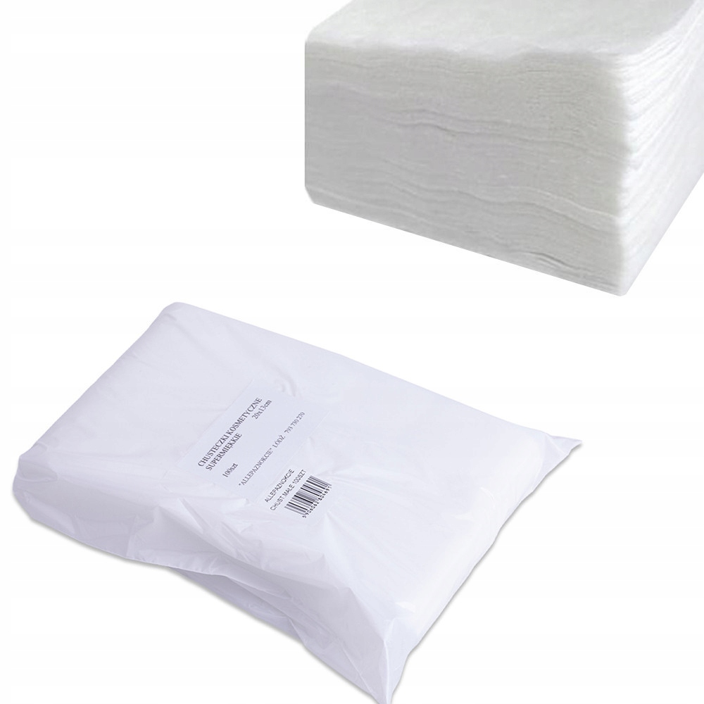 100x Chusteczka Kosmetyczna Wiskozowa Mała Miękka 20x13cm