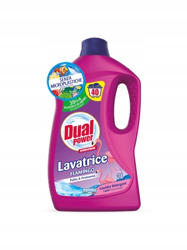 Levně 3X Dual Power Plameňák – Tekutý prací prostředek (2L – 40p)