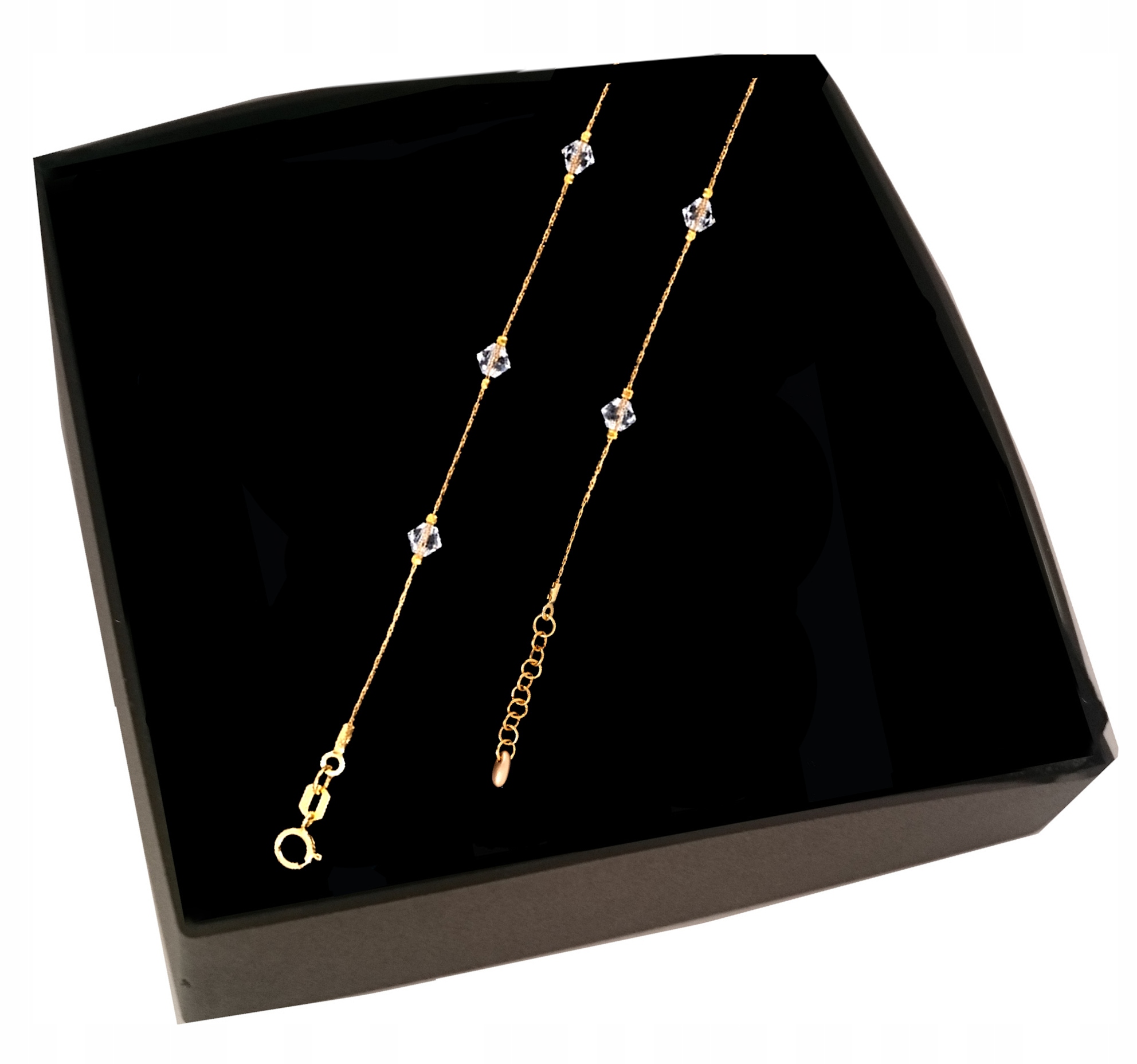

Bransoletka pozłacana Swarovski Crystal ślubna box