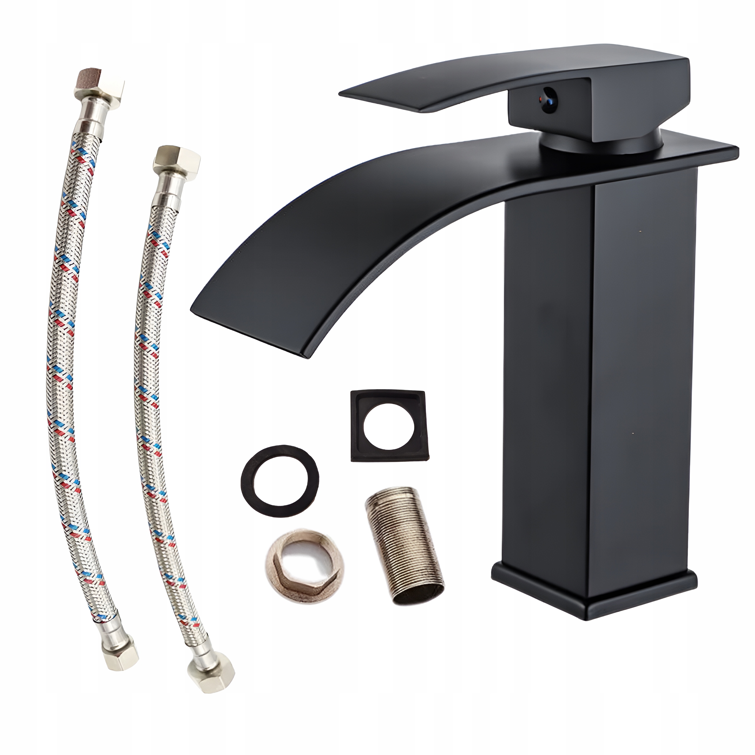 Bateria Umywalkowa Łazienkowa Stojąca Nablatowa Kran Delvant Hea Czarna