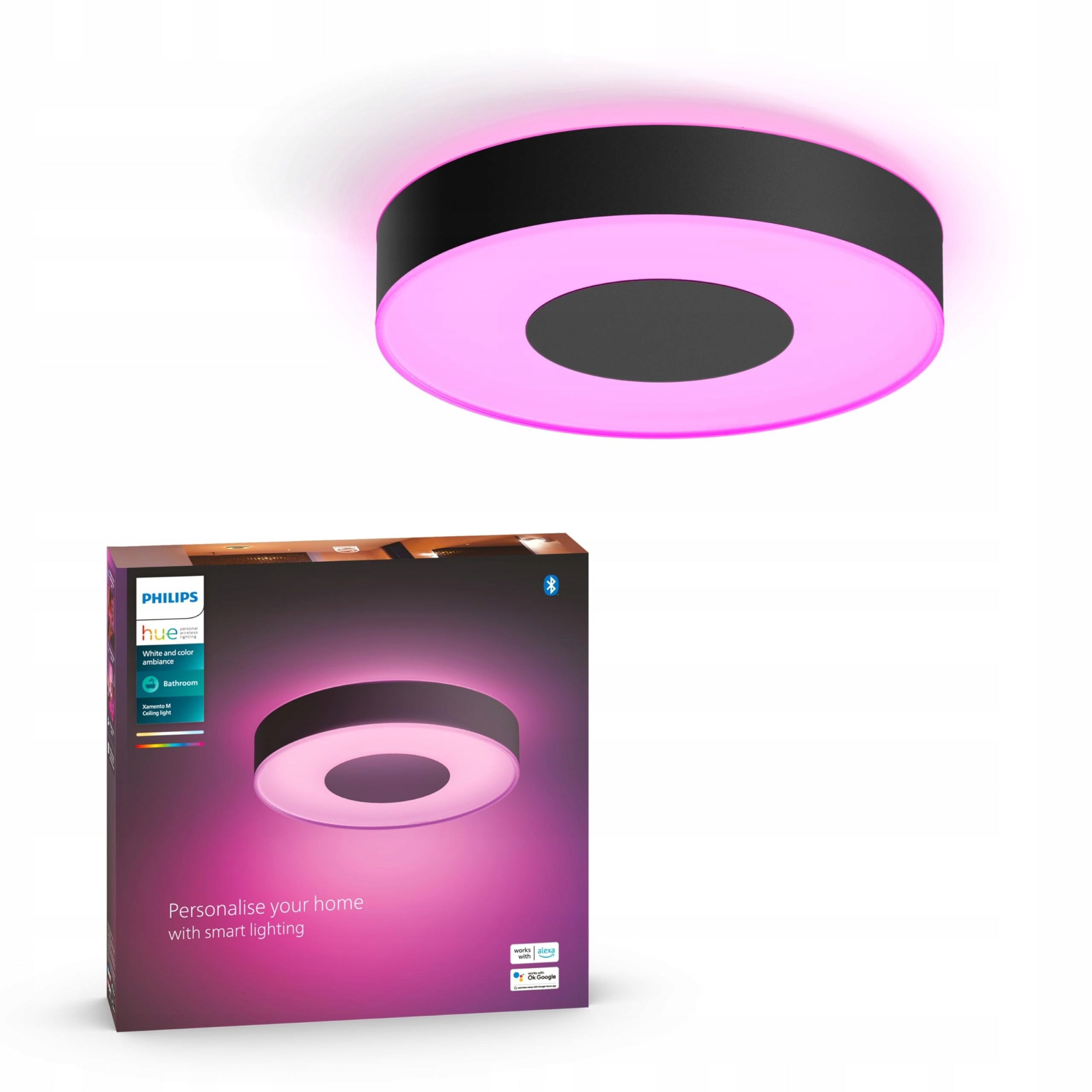 Stropné Svietidlo okrúhly Philips Hue 38,1 x 8,4 cm čierny