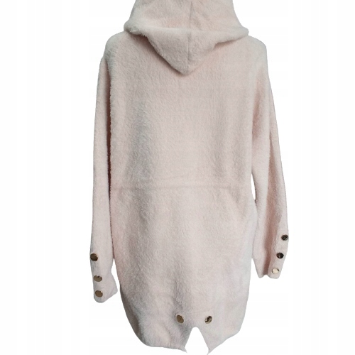 ALPAKA CIEPŁY PŁASZCZ Z KAPTUREM NARZUTKA PRZEJŚCIOWA WEŁNA Marka bez marki