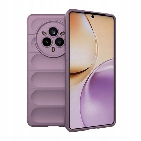 Realme 14 Pro, Etui silikonowe, średnio odporne na uderzenia, wzór 3D, fioletowe