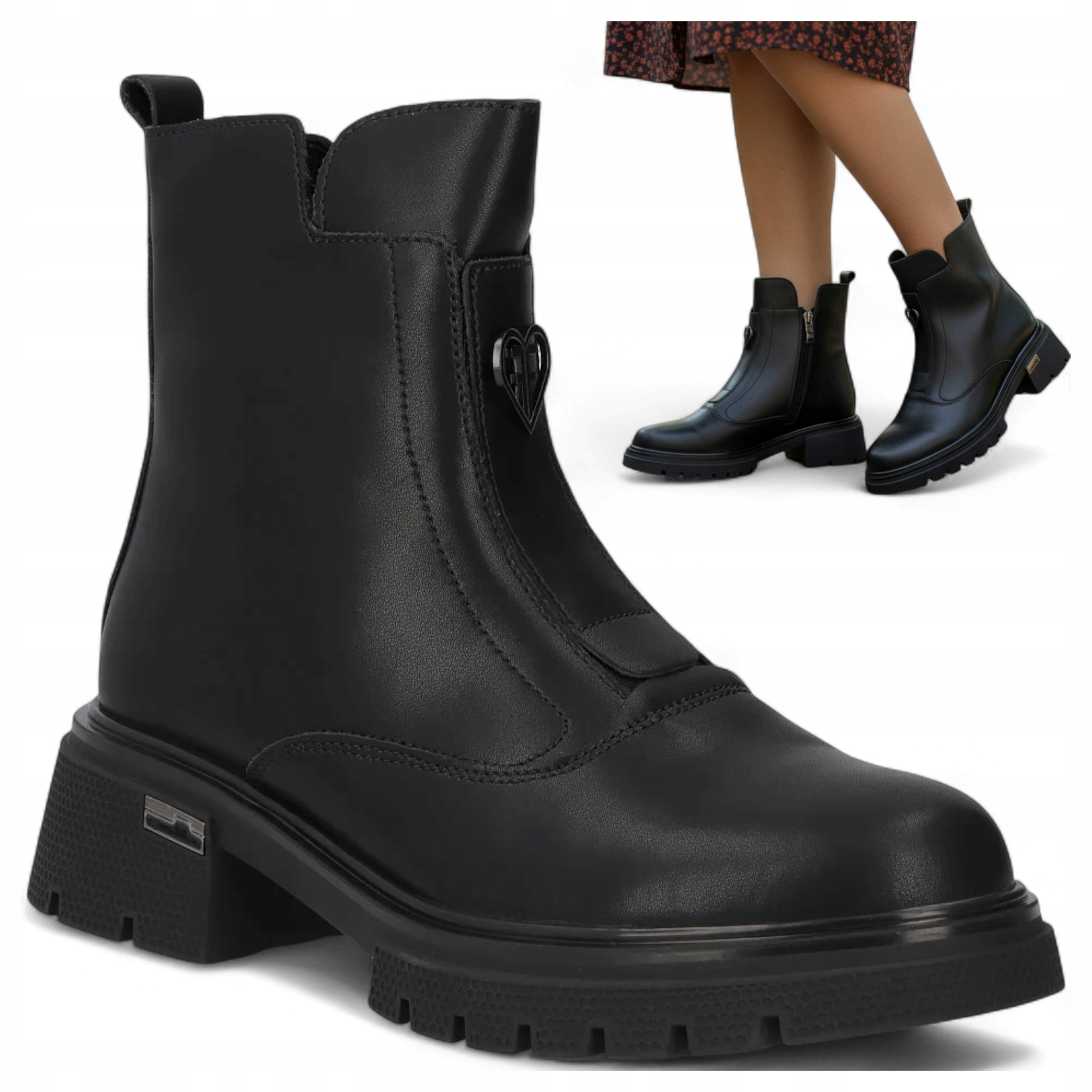 Filippo 38 Dámské zimní boty z Pravé Kůže, vysoké workery na podpatku