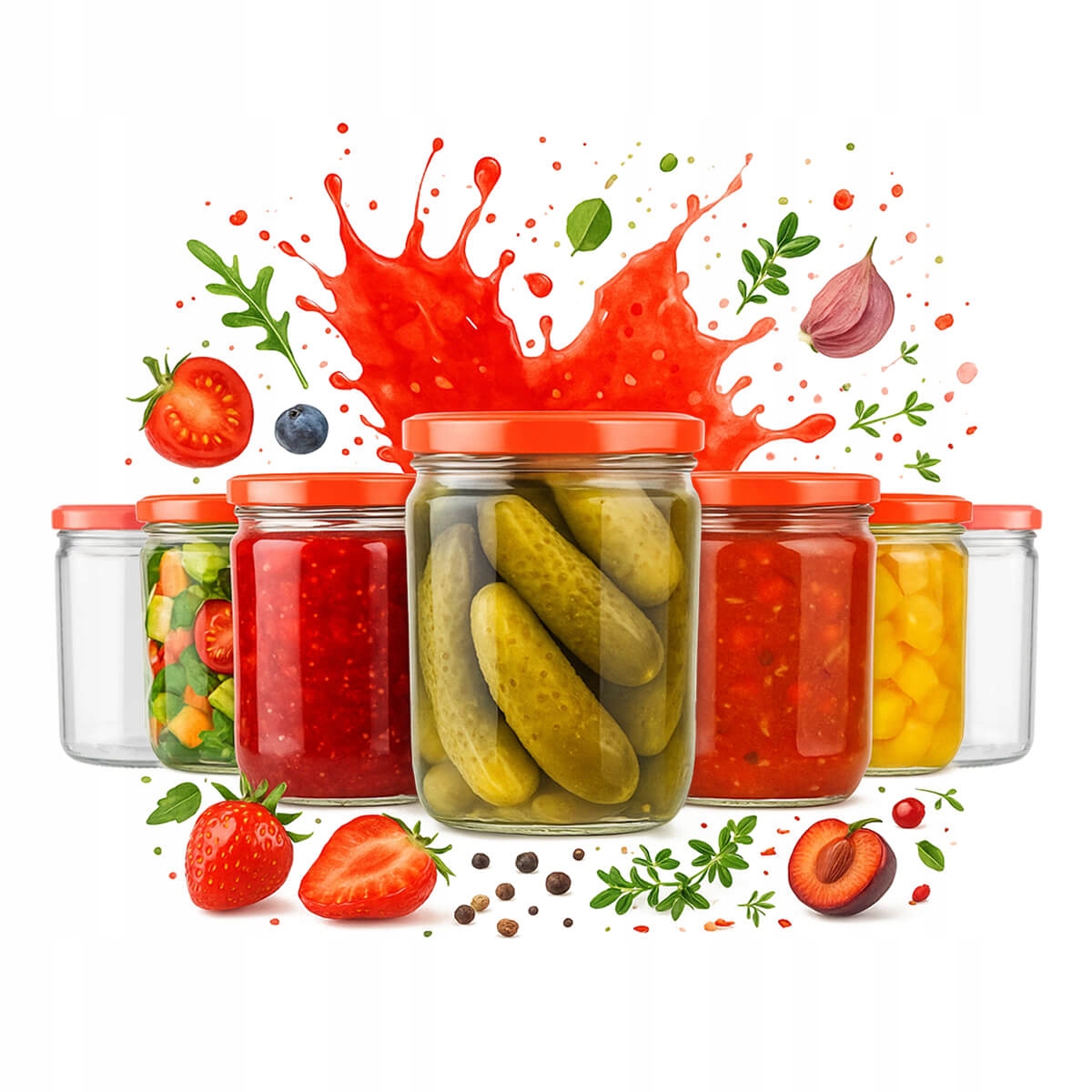 80 x Sklenička Lunch 440 ML Džem Maso Med Paštika