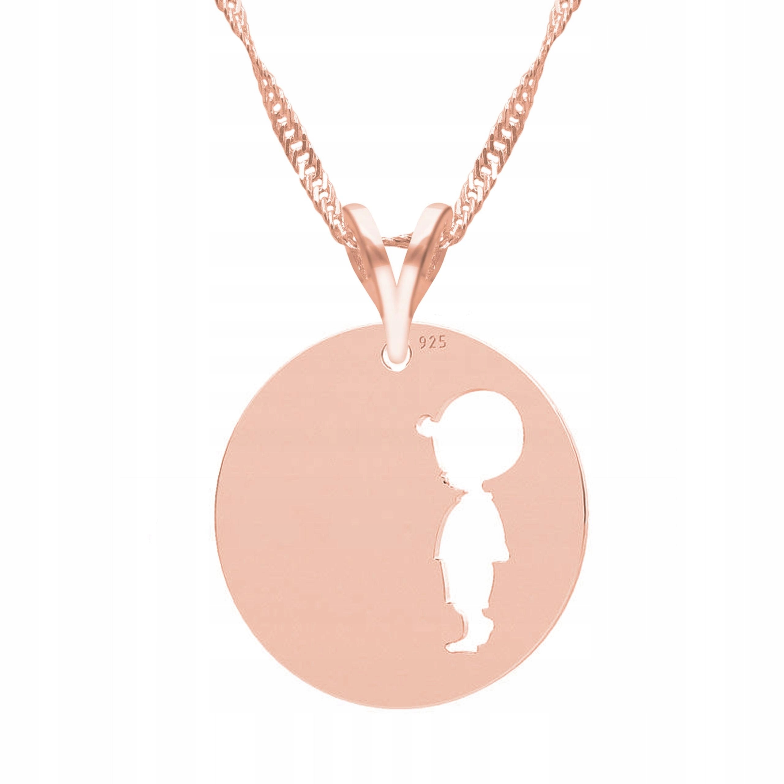 Pozlacený náhrdelník Family s chlapeckým plíškem Chlapec Rodina Stříbro 925