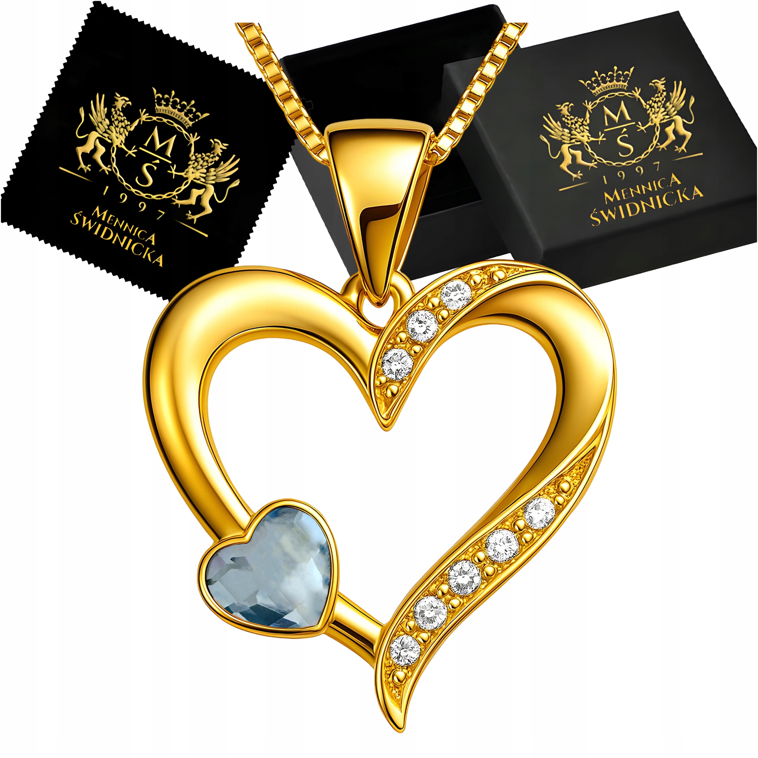 Zlatý náhrdelník Stříbro 925 Pozlacený Řetízek a dámský přívěsek Dárek