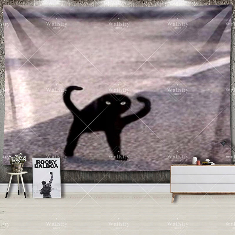 150*100 GOBELIN Černá kočka Pfp Meme zábavné za 258 Kč - Allegro