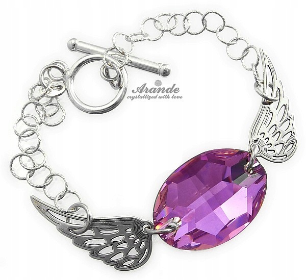 Krystalický náramek Vitrail Wing Stříbro