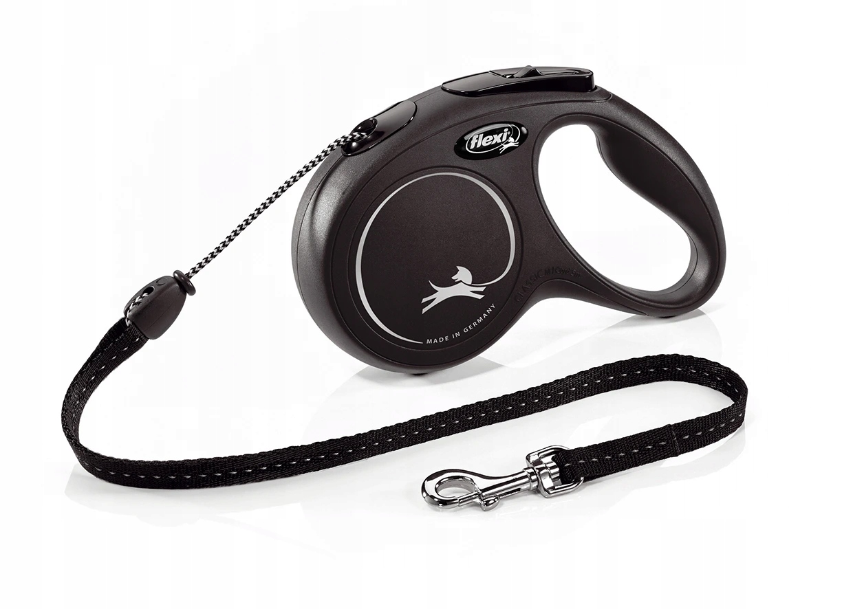 Levně Flexi New Classic M šňůra 5 m/20 kg černá