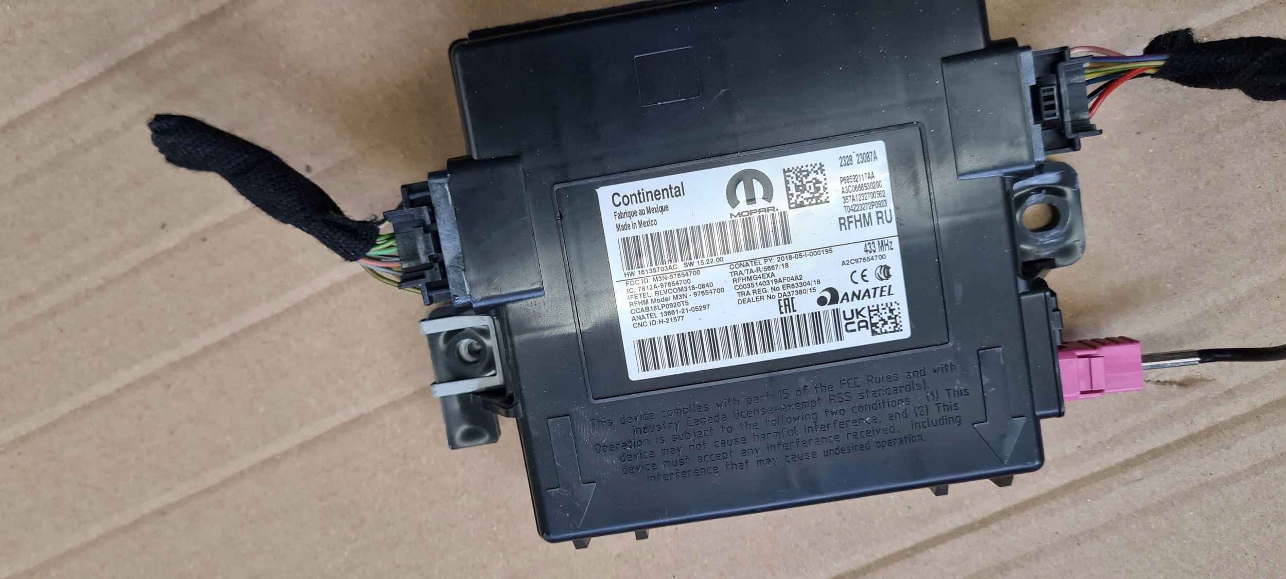 Chrysler Pacifica 2022 modulo Centralina CONTROLE P68592117AA