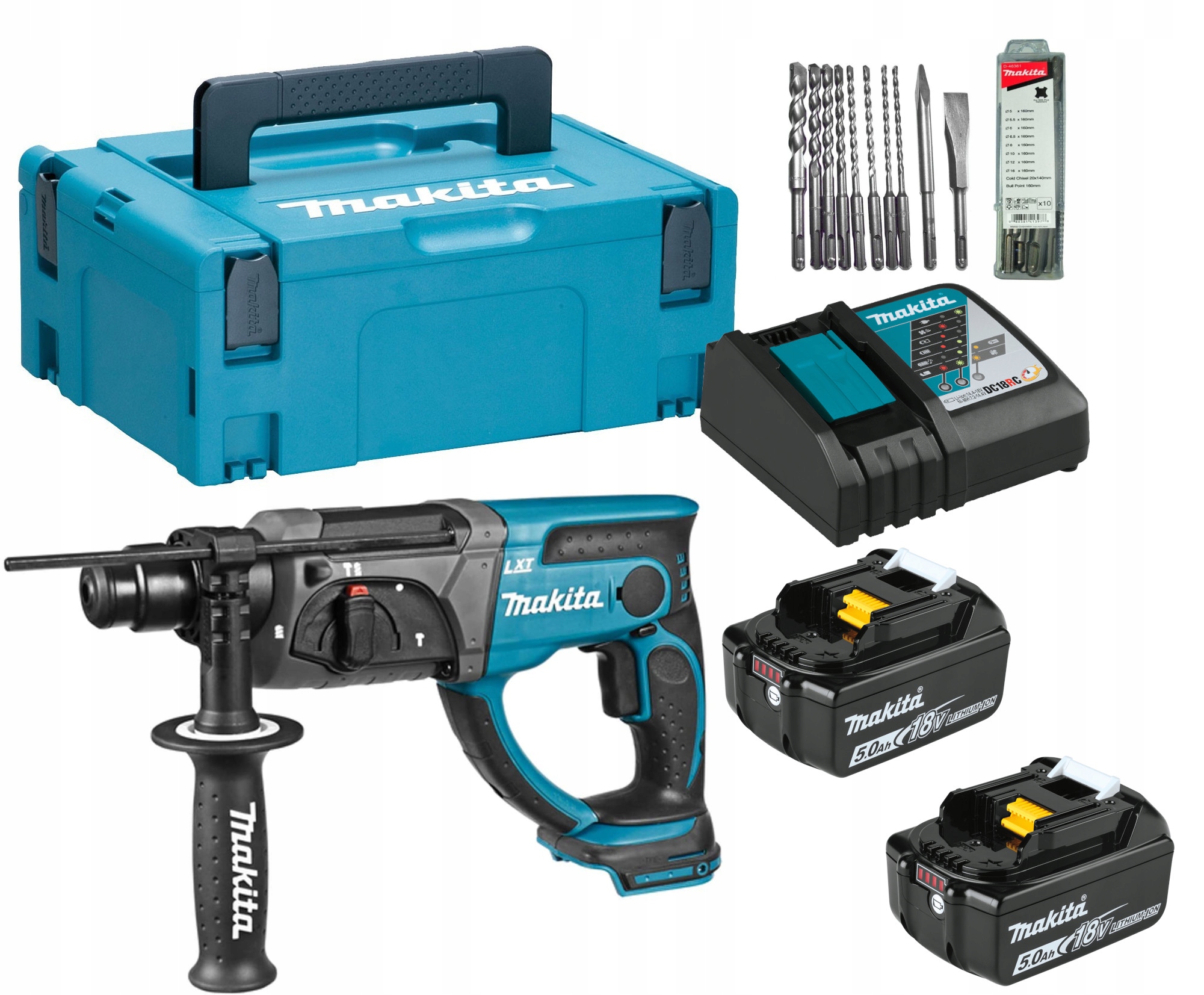 

Makita DHR202RTJ Młotowiertarka 2x 5.0ah Wierła