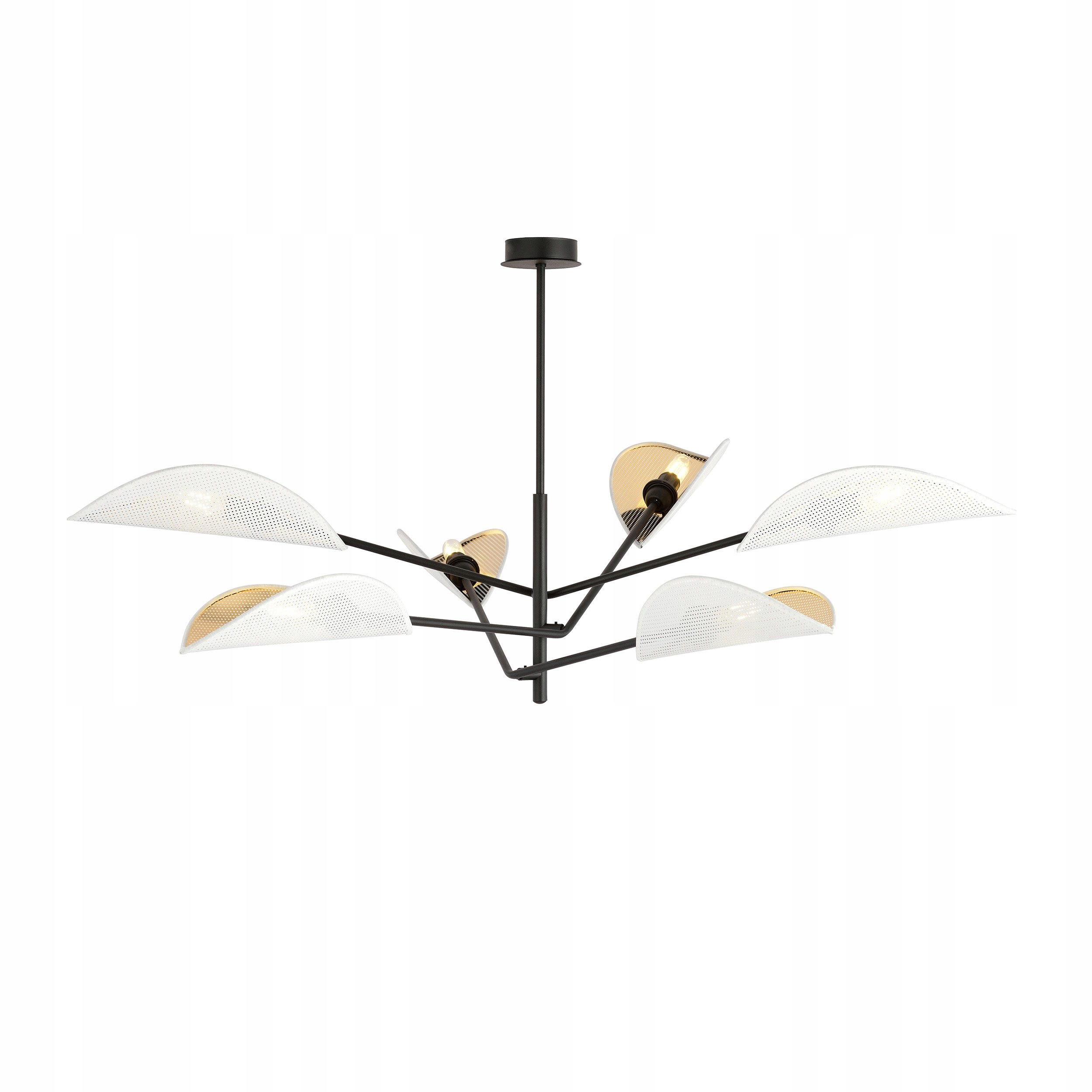 Závesná stropná lampa Vene 6 čierna, prelamovaná, biela, zlatá, nastaviteľná