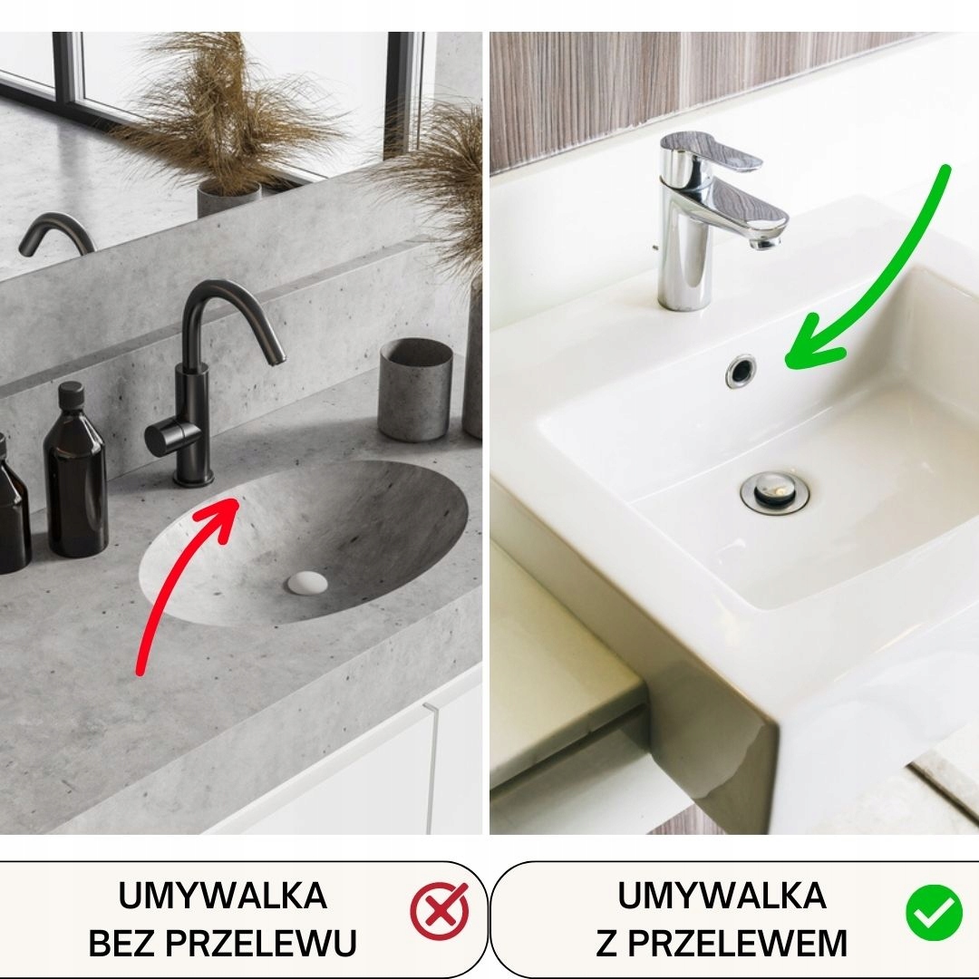 KOREK DO UMYWALKI CLICK CLACK ZŁOTY Z PRZELEWEM Rodzaj klik-klak