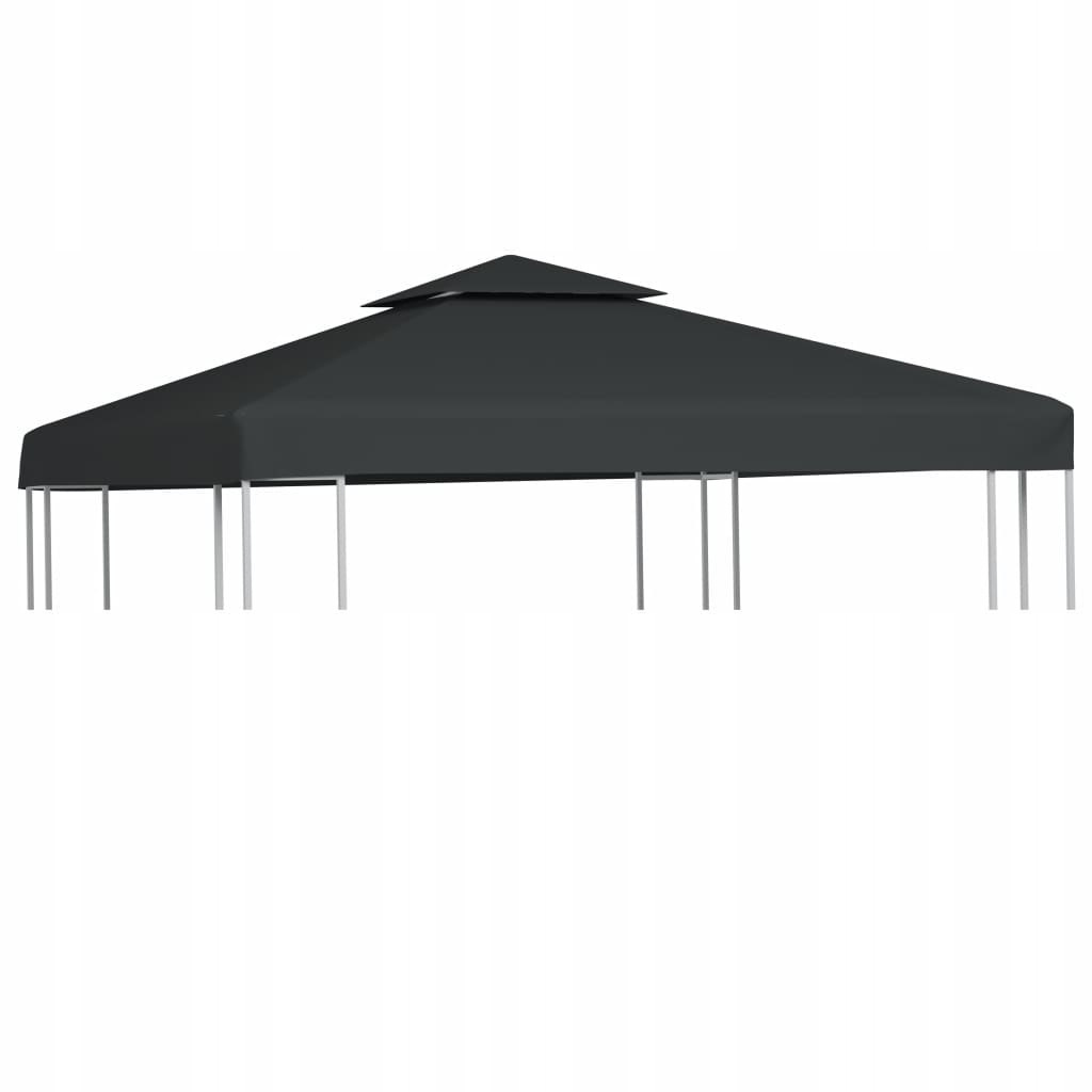 Zastřešení Pro Zahradní Pavilon 3X3 M Antracit 310 G/m² Pvc Náhradní
