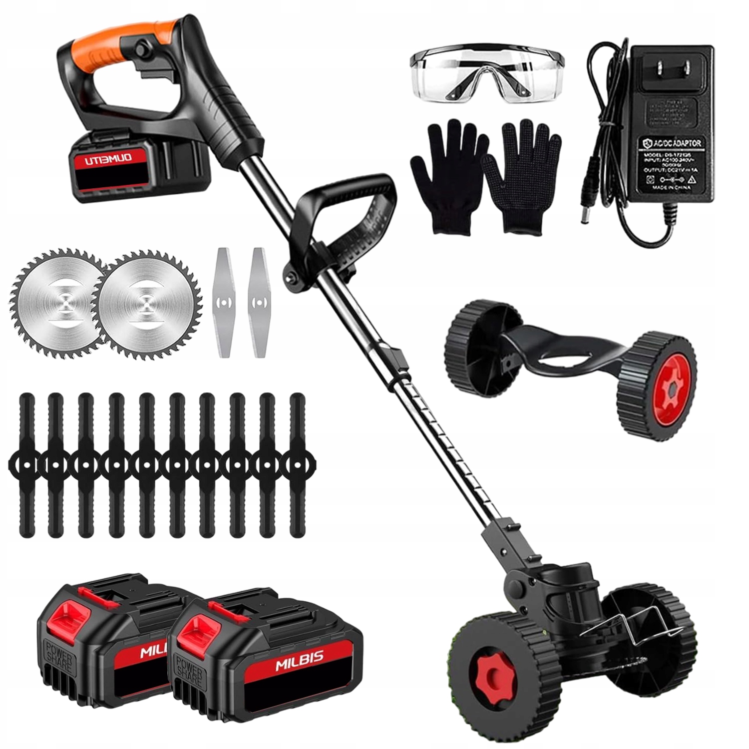 Aku Vyžínač Křovinořez Zahradní Na Trávy 880W 2XAKU Sada