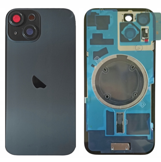 Klapka Jednobryłowa Plecki Tył iPhone 15 Czarny Black z Ramką i Magnesami