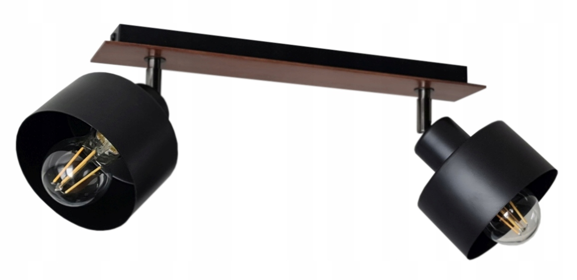 LAMPA PLAFON SUFITOWY 015-2PL LED DREWNO METAL