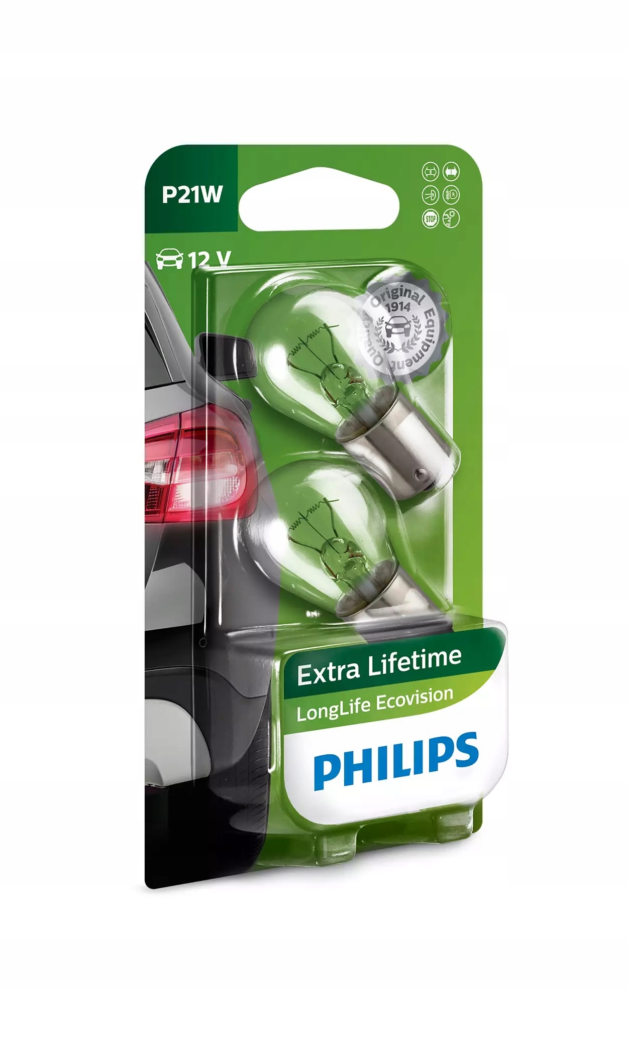 

Philips P21W LongLife EcoVision 21W Żarówki 2szt.