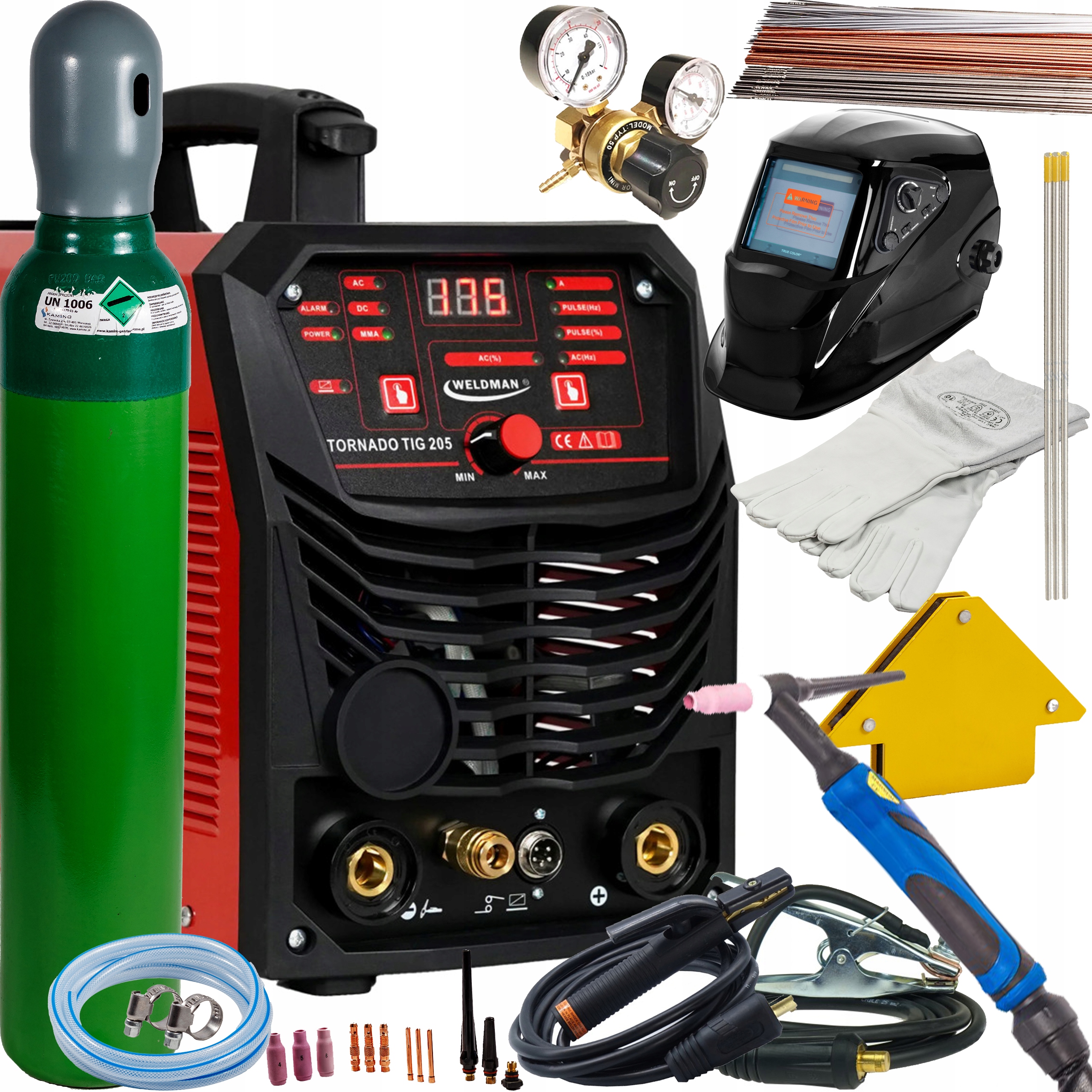 Weldman Tornado Tig 205 Ac/dc Hf Puls Svařovací stroj Tig Mma 200A Igbt SET1
