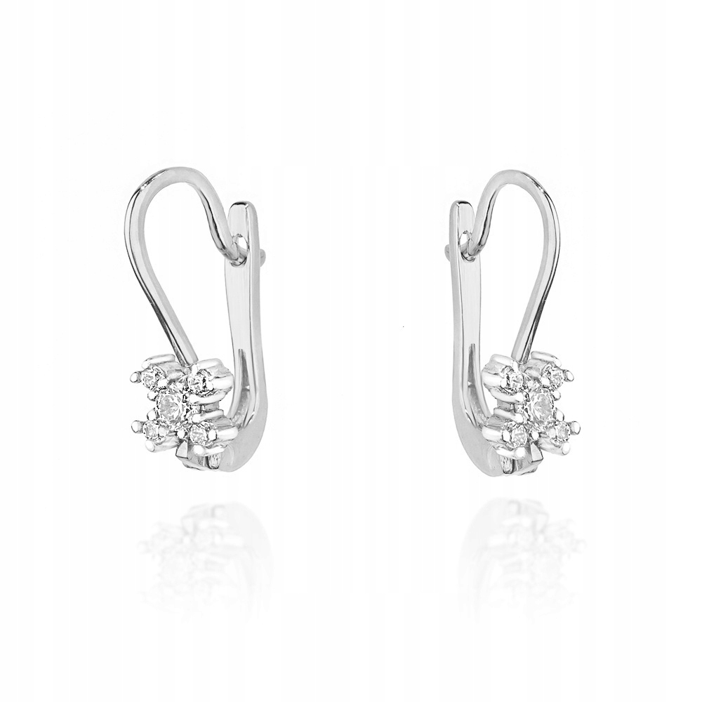 

Złote kolczyki z brylantami 0,18 ct diamentami 585