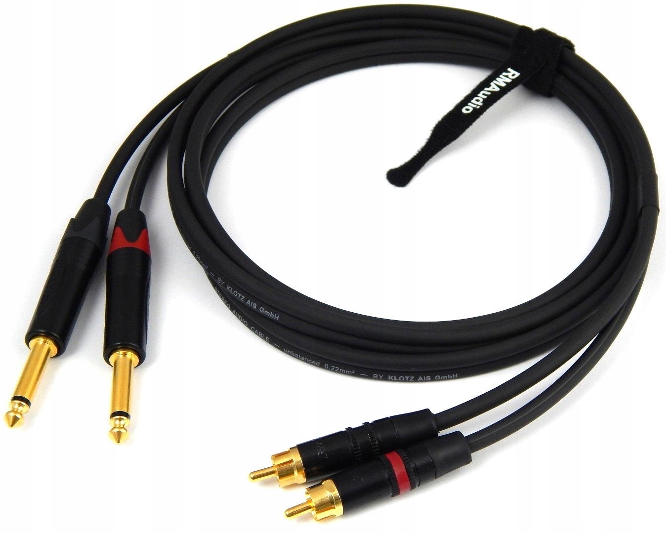 KLOTZ KABEL PRZEWÓD 2x JACK 6,3mm - RCA NEUTRIK 1m