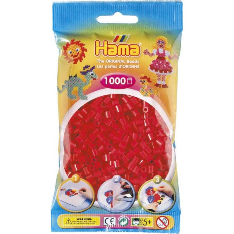 

Hama 207-05 czerwone koraliki midi 1000 sztuk