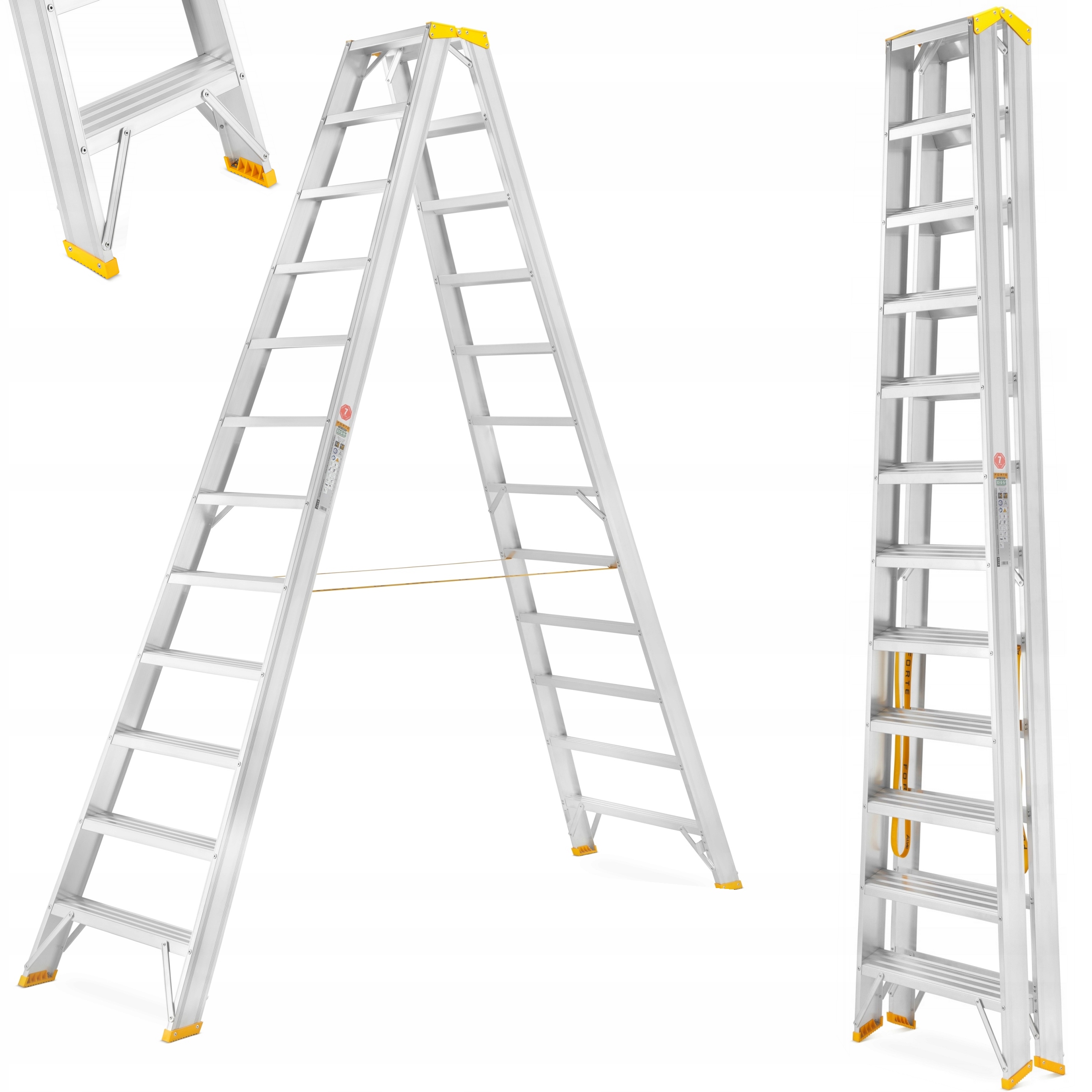 Premium Žebřík stavební 2x12 455 cm 4,55 m Oboustranný Aloss