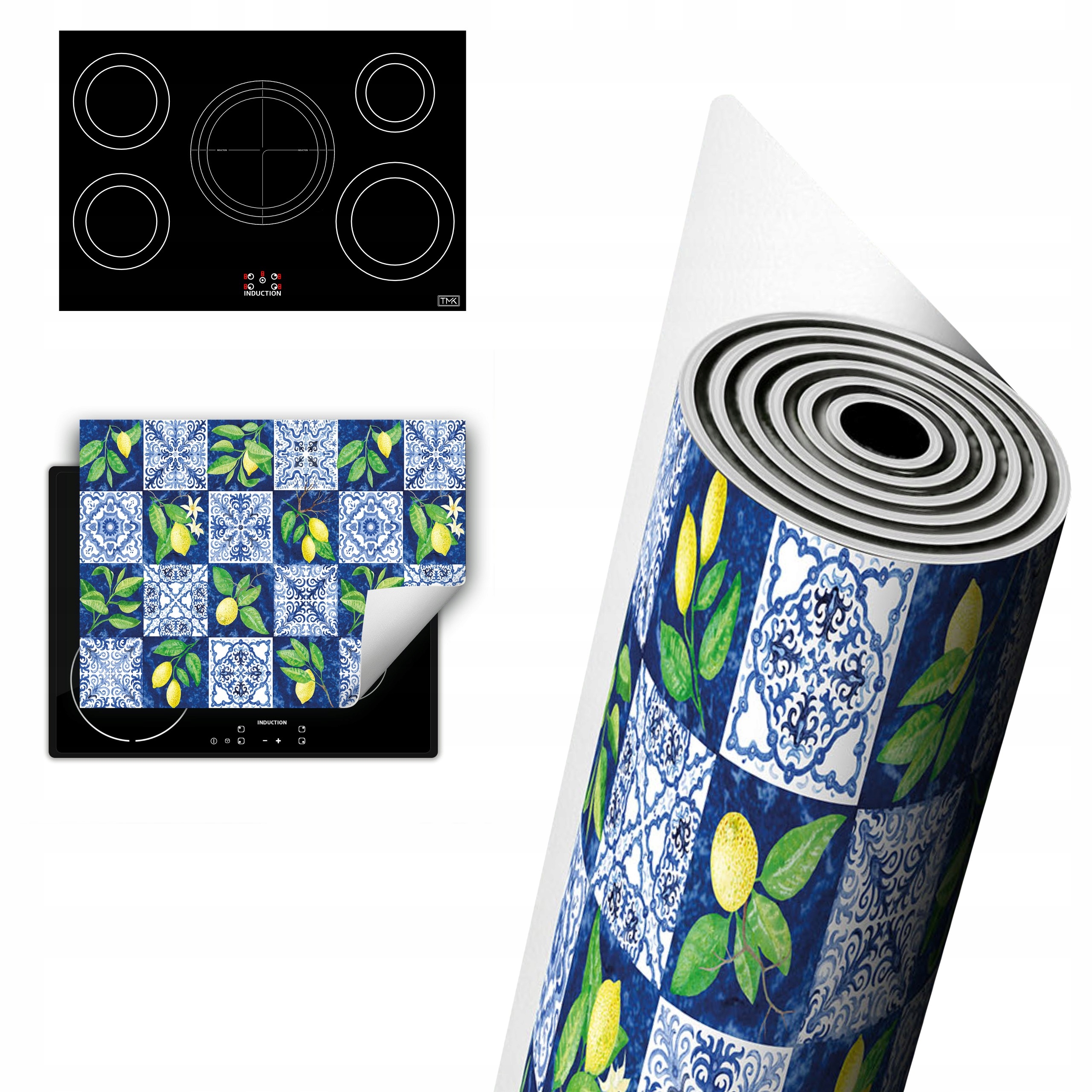 Vinylová Ochrana Na Indukci Desky 80x52 modrá mozaika