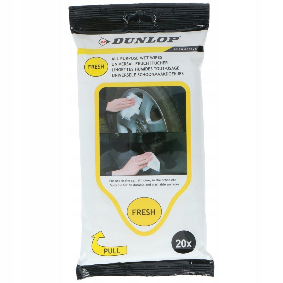 Chusteczki Mokre ściereczki Do Felg kół reflektorów kokpitu 20 szt. Dunlop