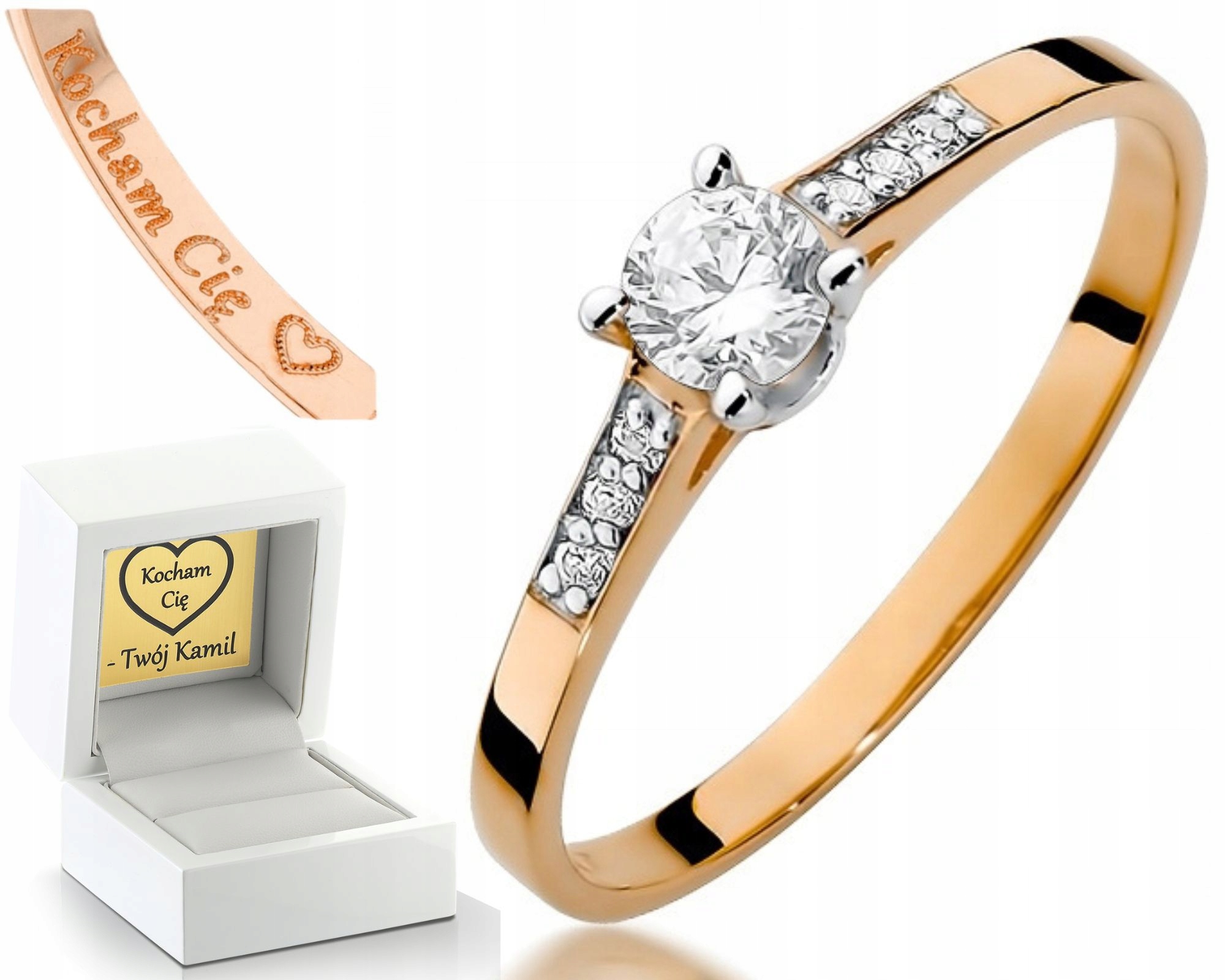 Růžové Zlato Prstýnek S Brilianty 0,21 Ct 585