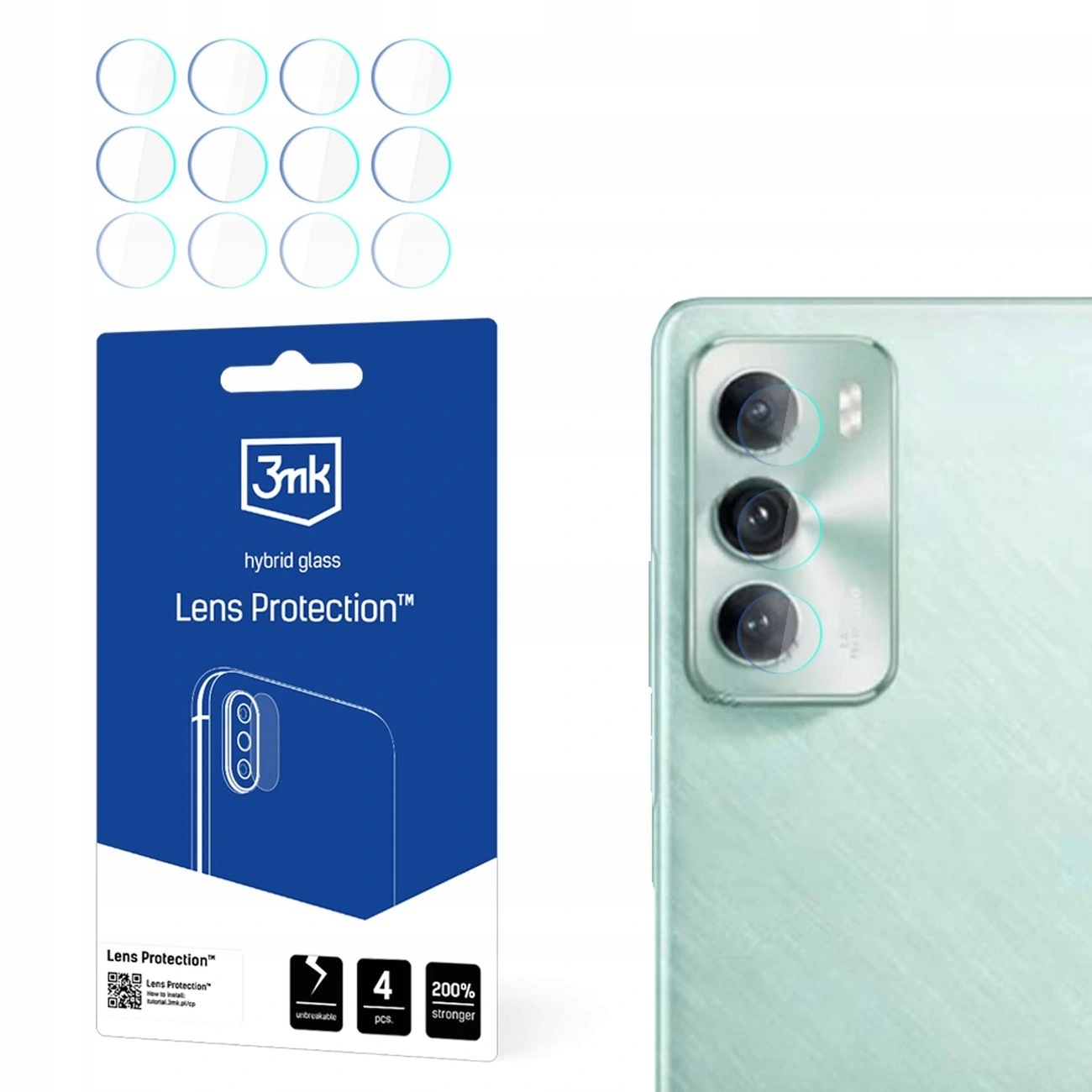 Szkło hybrydowe 3mk Lens Protection na obiektyw Oppo Reno 12 Pro