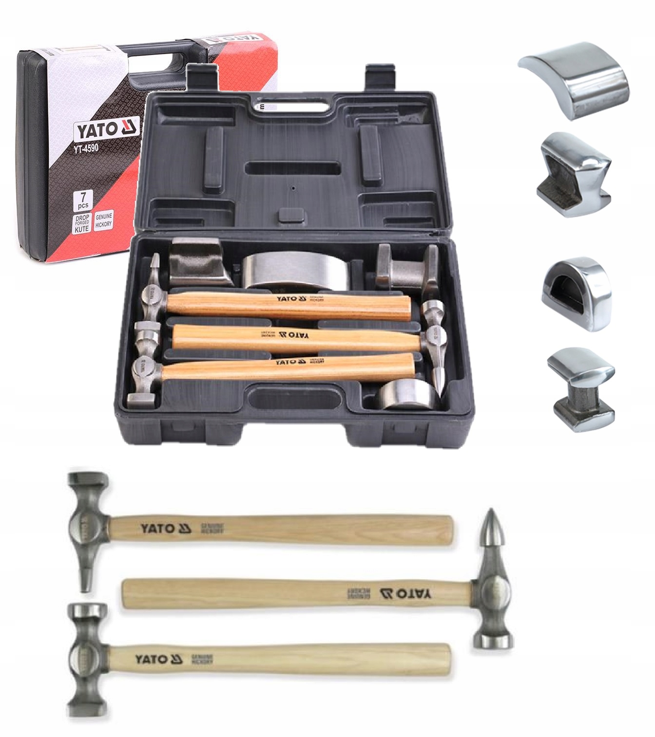 ZESTAW MŁOTÓW BLACHARSKICH 7 el.YATO YT-4590